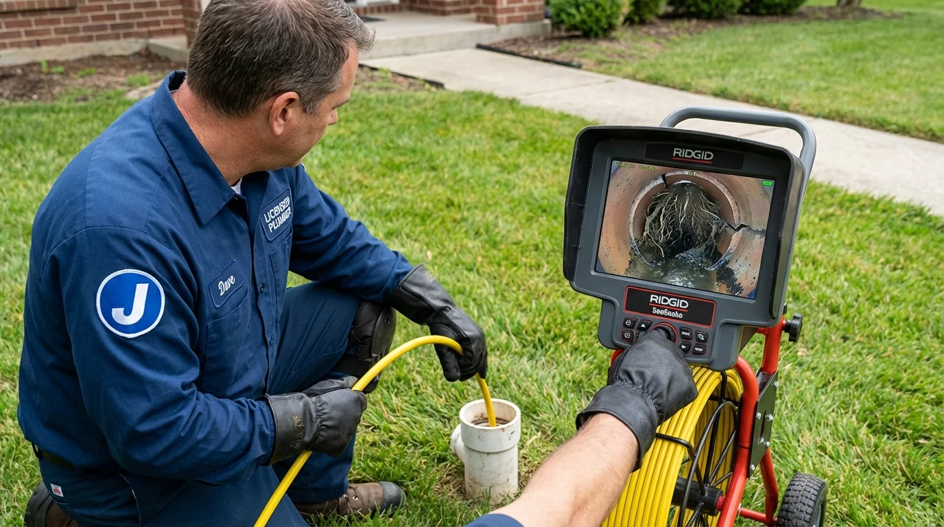 Sewer camera inspection being performed by Johns Plumbing LLC in Delcambre